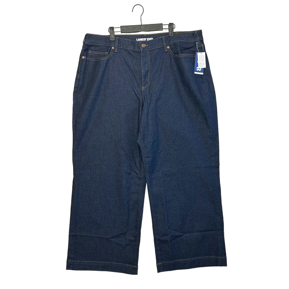 Lands' End Recover Dark Wash Straight Jeans NWT Women's Sz 22W Sustainable